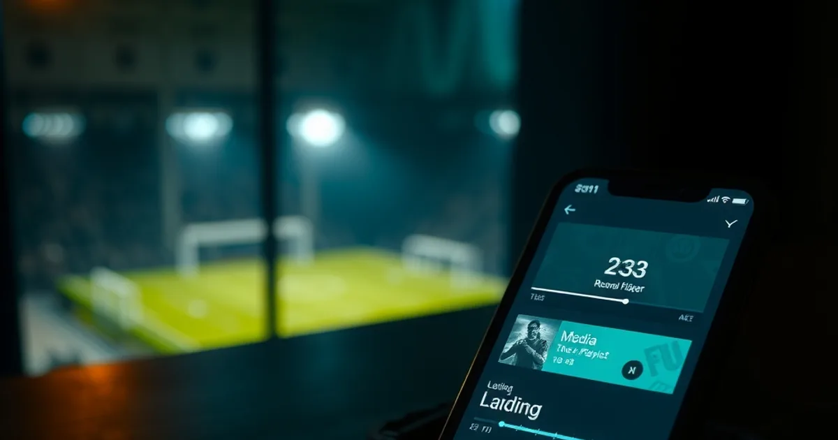 Smartphone che carica una playlist streaming in una stanza buia, con un cronometro accanto a simboleggiare il test di verifica prima dell'acquisto